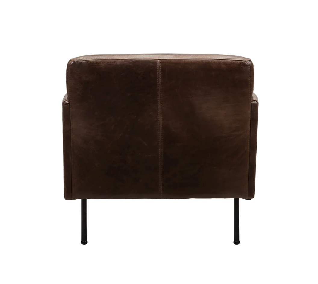 Apollo 30" Top Grain Leather Occasional Chair - Bark