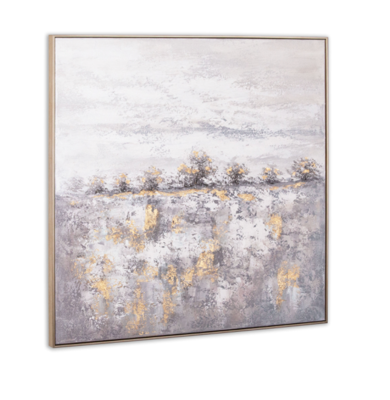 Amber Fields 48" Framed Canvas Art