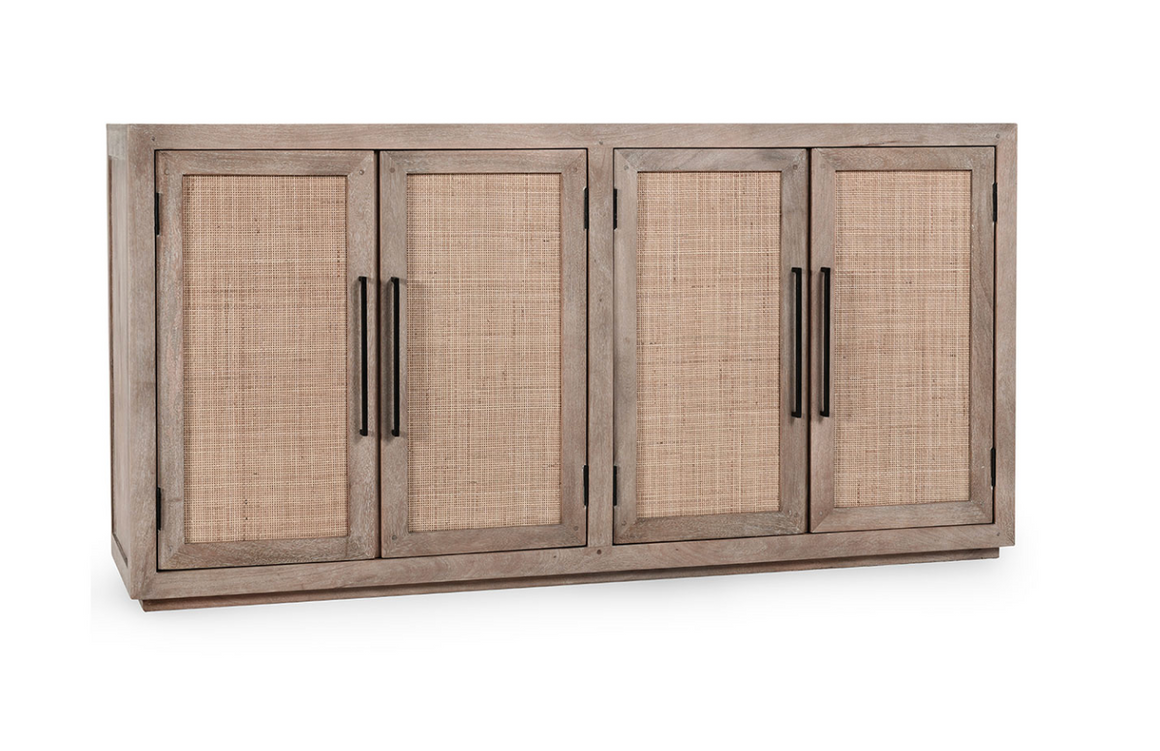Plateau 72" 4 Door Sideboard - Natural Taupe + Cane
