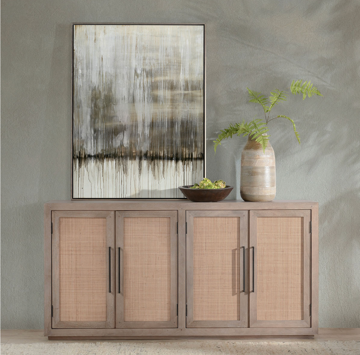 Plateau 72" 4 Door Sideboard - Natural Taupe + Cane