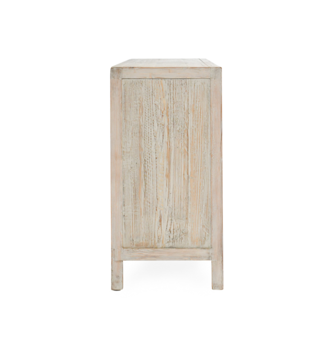 Sierra 94" 4 Door Reclaimed Pine Sideboard - Washed Herringbone