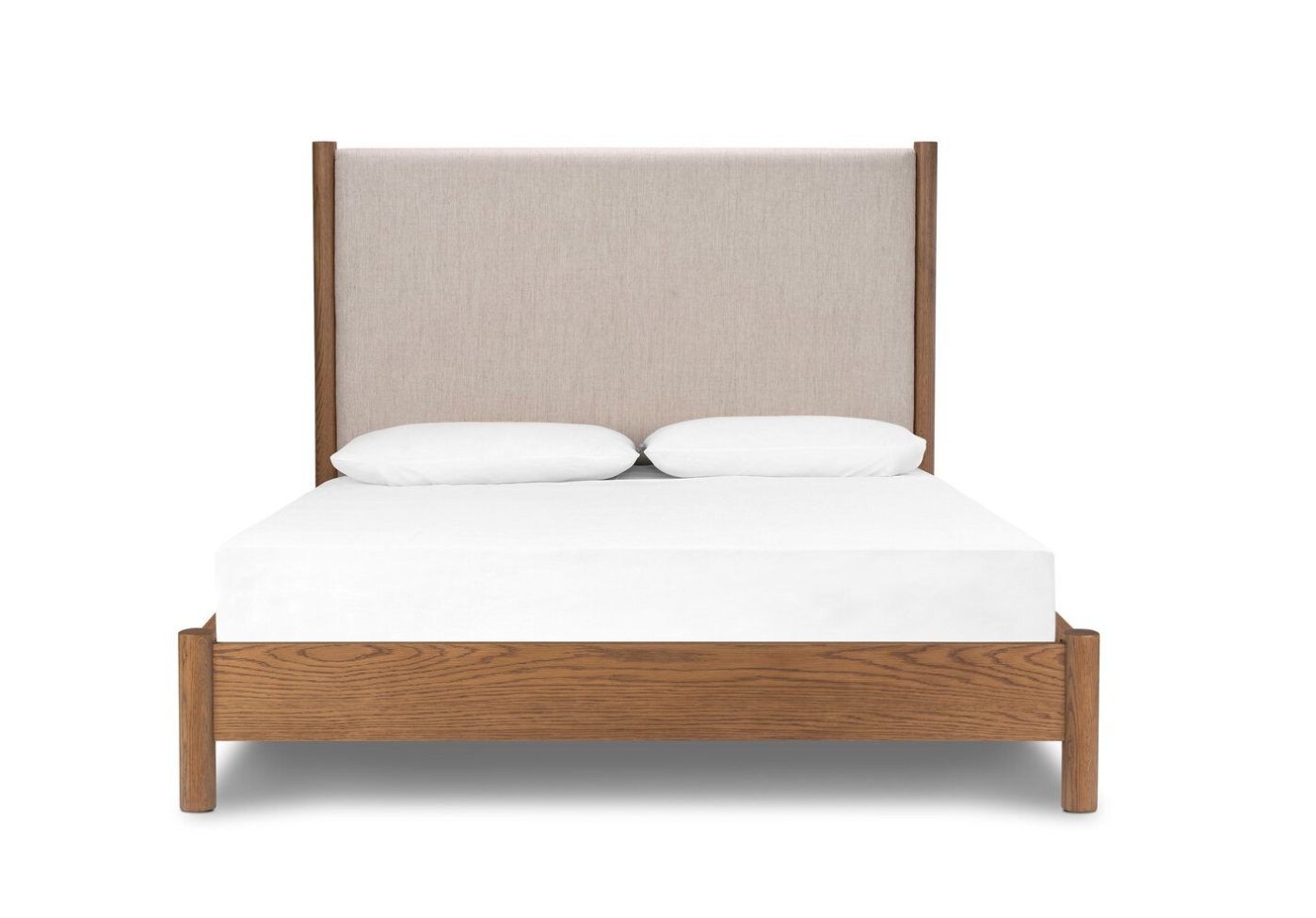 Roth 80" King Bed - Linen + Amber Oak
