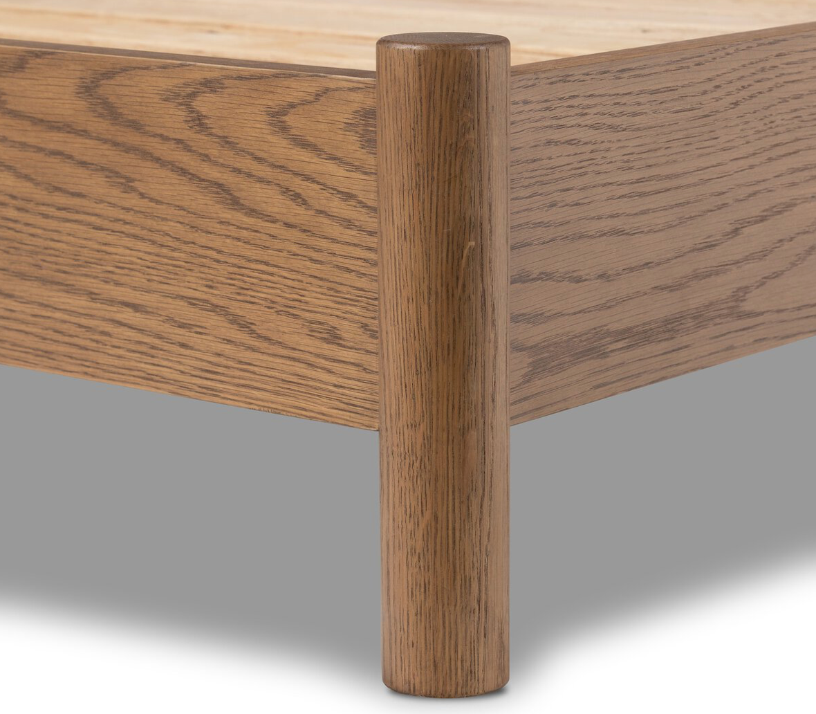 Roth 80" King Bed - Linen + Amber Oak