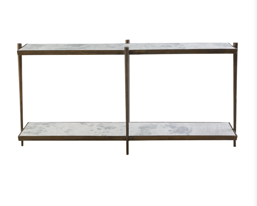 Serena 63" Marble + Brass Console Table