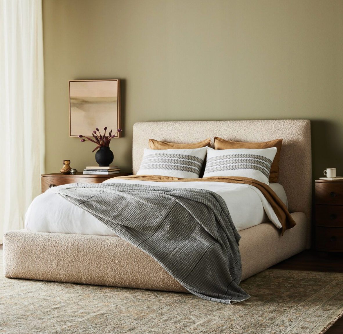 Analise 73" Upholstered Queen Bed - Performance Cream