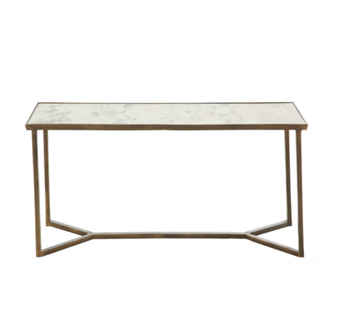 Kure Console Table- Cloud Marble and Gunmetal