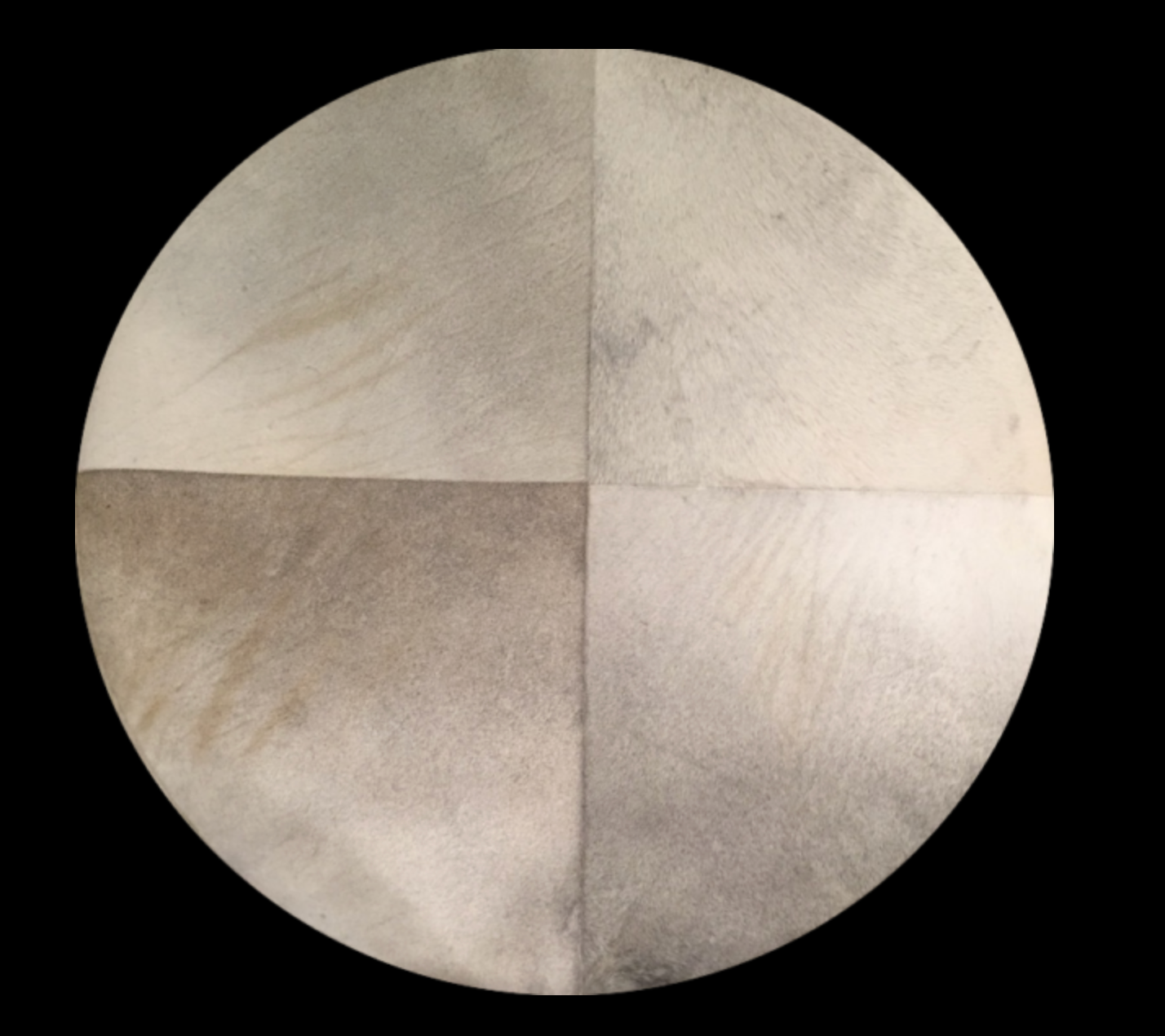 Palm Ottoman- Frosted Hide and Antique Brass