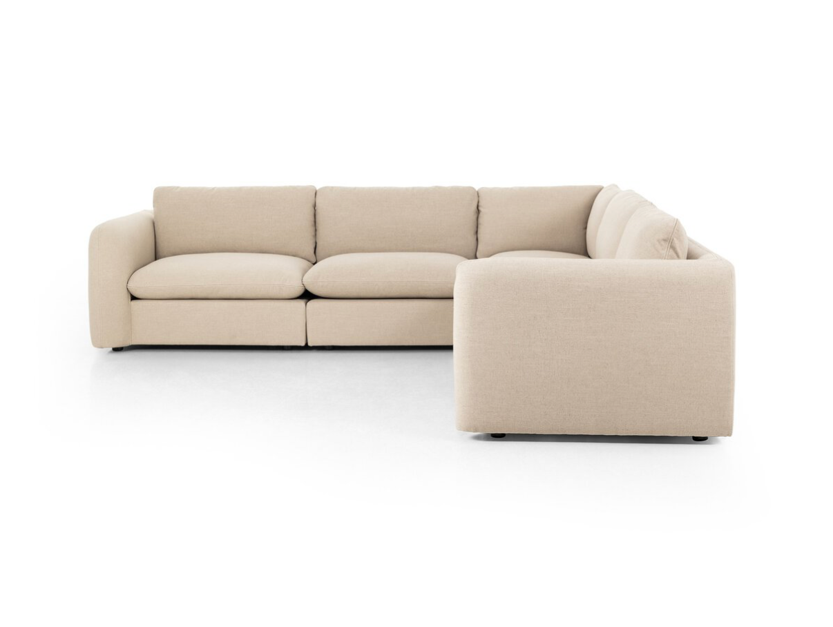 Fuentes 122" x 122" 5 Cushion Sectional - Performance Taupe Linen