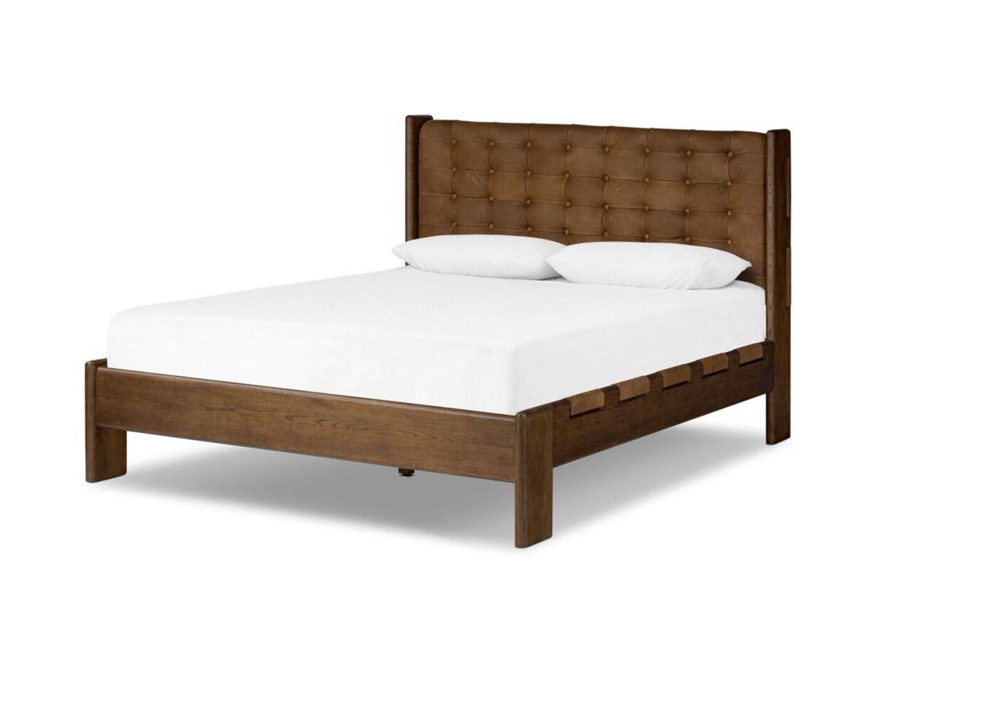 Maren 64" Queen Bed - Ash + Sienna Leather