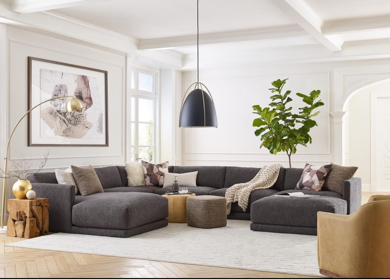 Darius Express Ship 175" x 132" Dual Chaise Modular Sectional