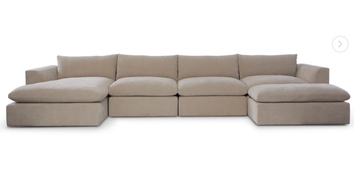 Harlow Express Ship 182" Dual Chaise Sectional