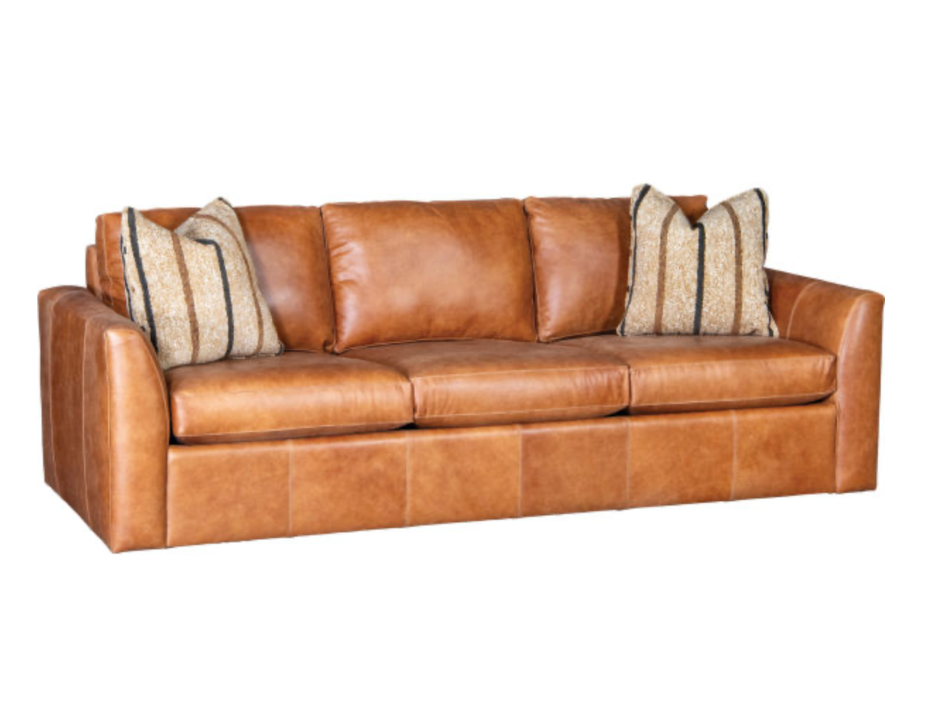 Roark 53" Rolled Arm Oversized Top Grain Leather Chair - Tombstone Antique