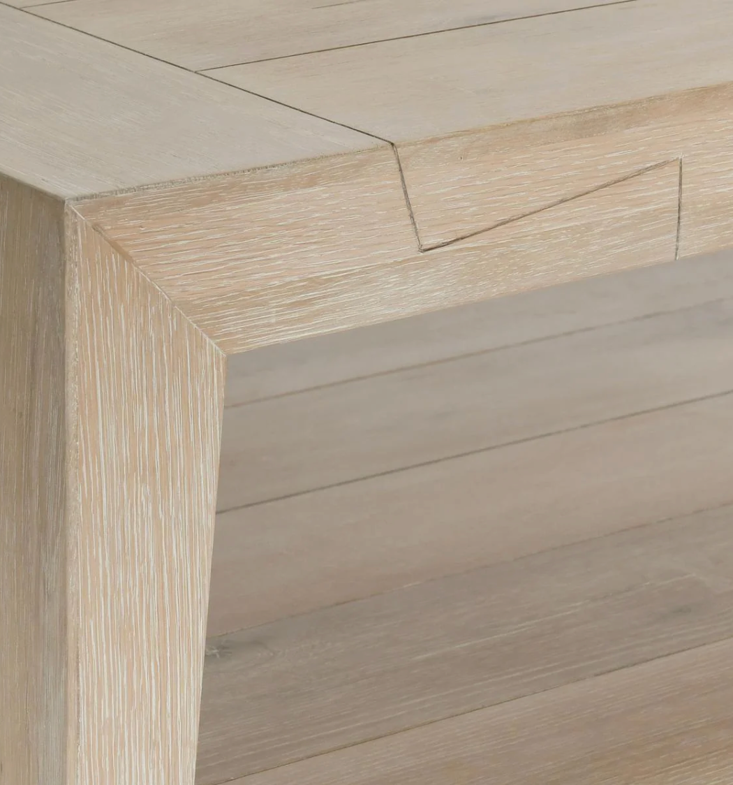 Travis 60" Rectangular Reclaimed Oak Coffee Table - Light Cream