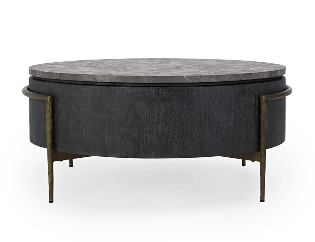 Morton 42" Round Coffee Table - Concrete + Iron