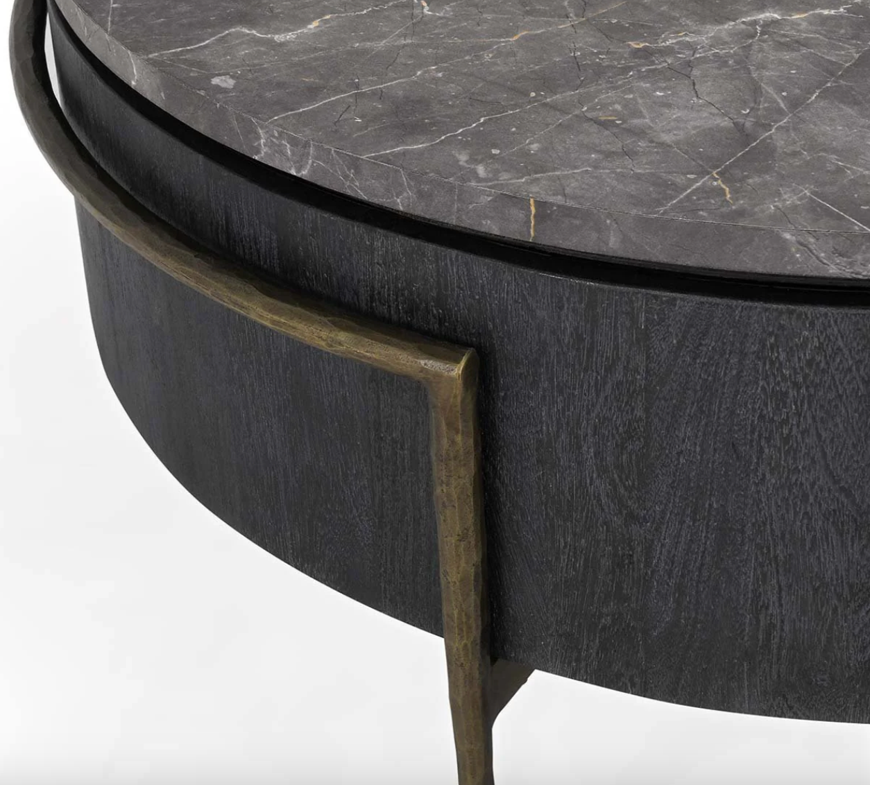 Morton 42" Round Coffee Table - Concrete + Iron