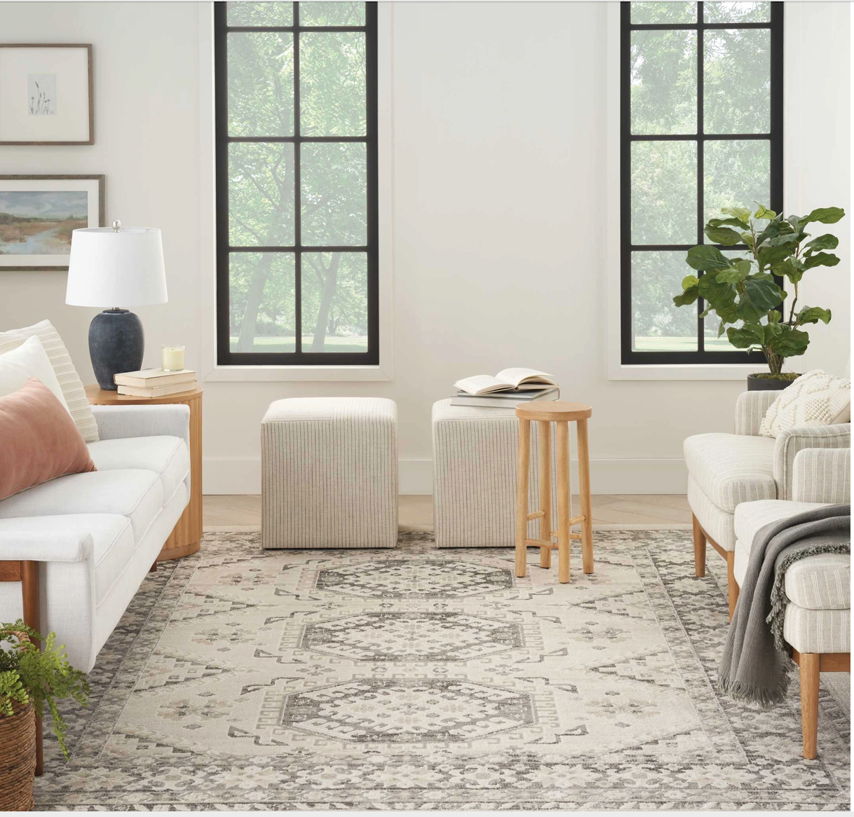 Celestial Area Rug - Ivory/Grey