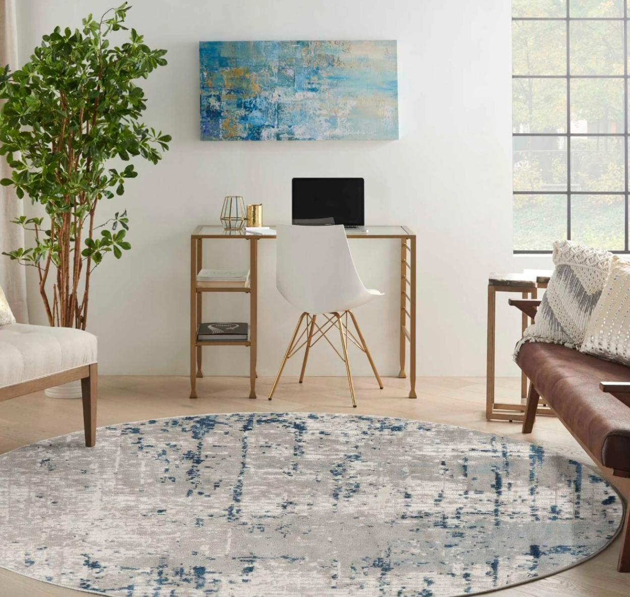 Quartz Area Rug - Ivory/Grey/Blue