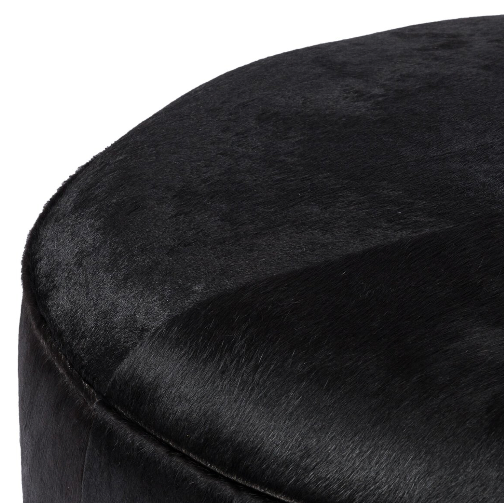 Johnna 36" Round Ottoman - Black Hair on Hide