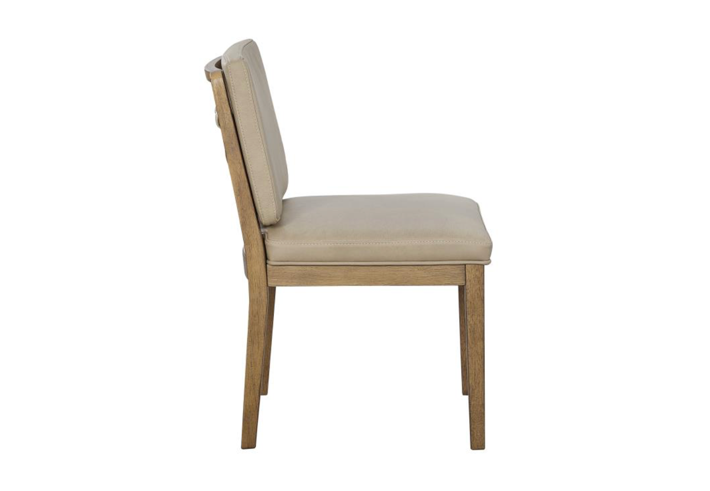 Wendell Top Grain Leather Dining Side Chair - Taupe + Earth