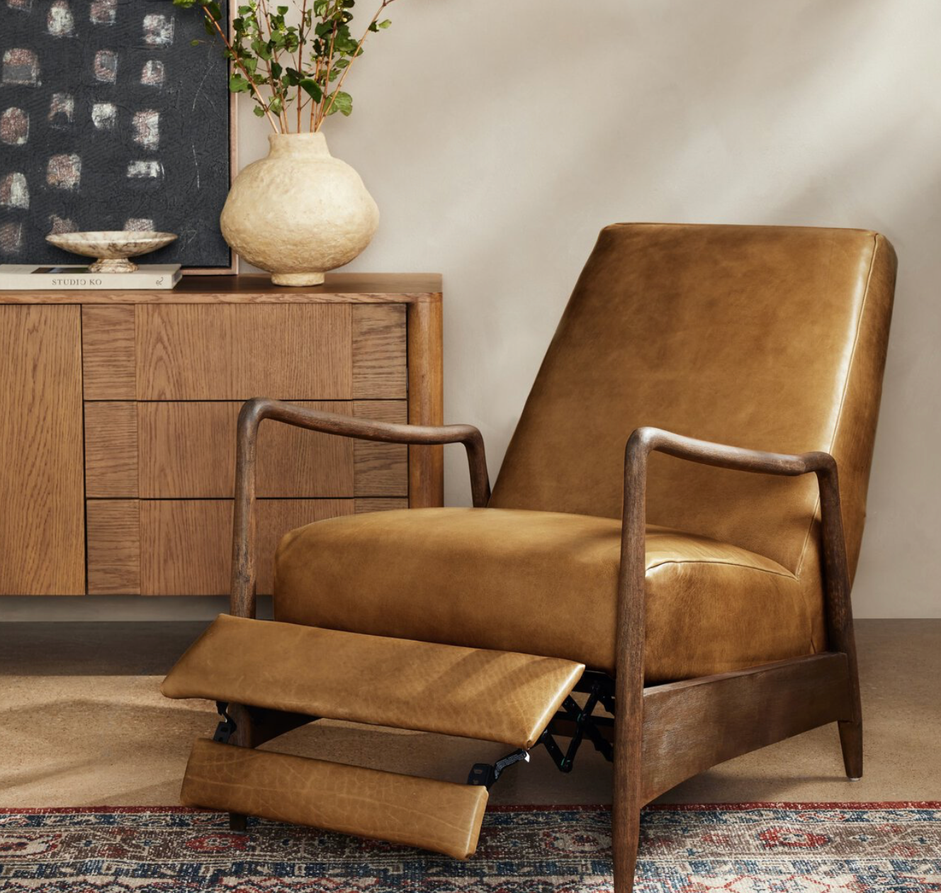 Brandon 29" Top Grain Leather Reclining Chair - Brandy