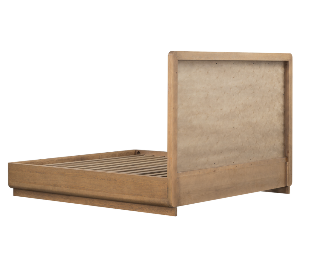 Bellview 65" Oak Queen Bed- Latte + Warm Natural