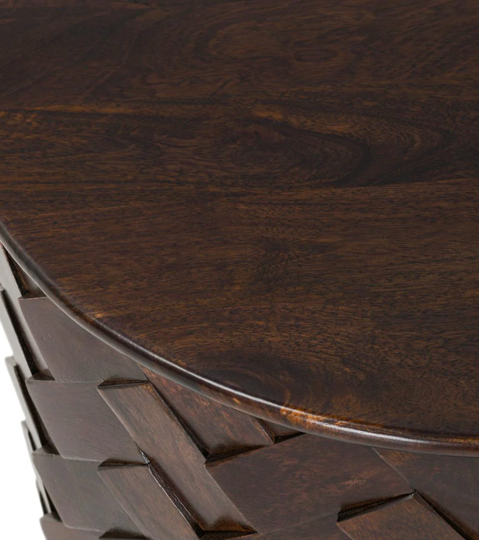 Shakira 40" Round Storage Coffee Table - Espresso Bean