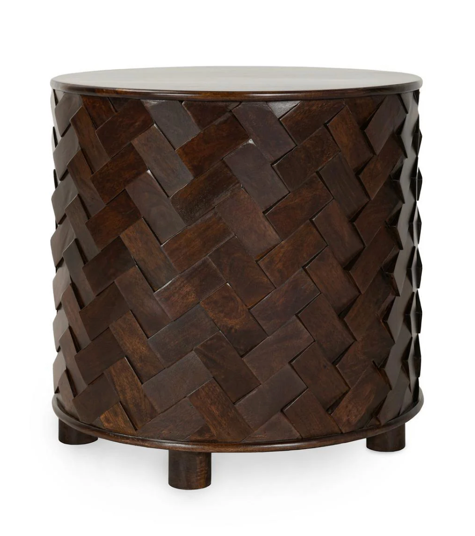 Shakira 24" Round Storage Coffee Table - Espresso Bean