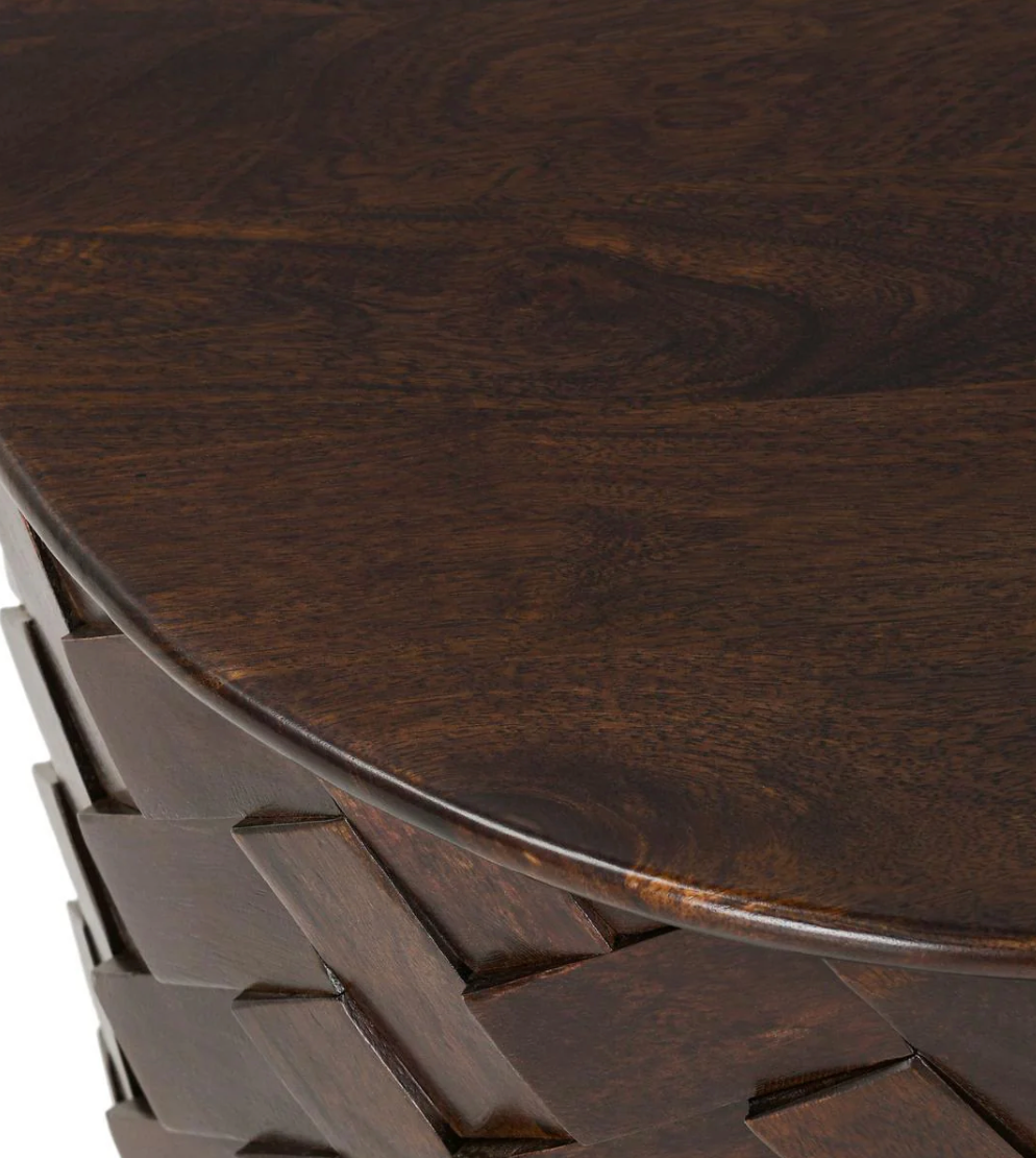 Shakira 24" Round Storage Coffee Table - Espresso Bean