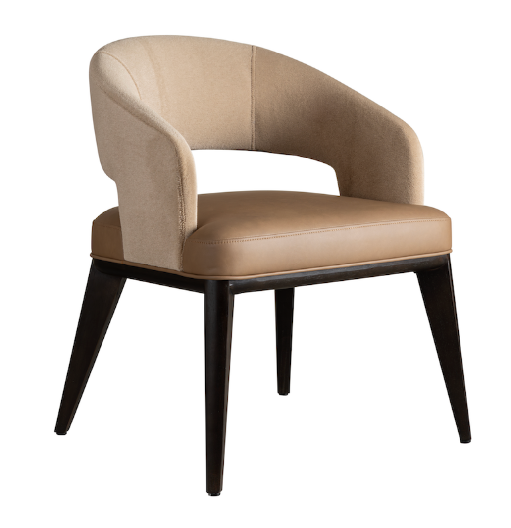 Lorelei 26" Top Grain Leather Dining Chair- Golden Slate