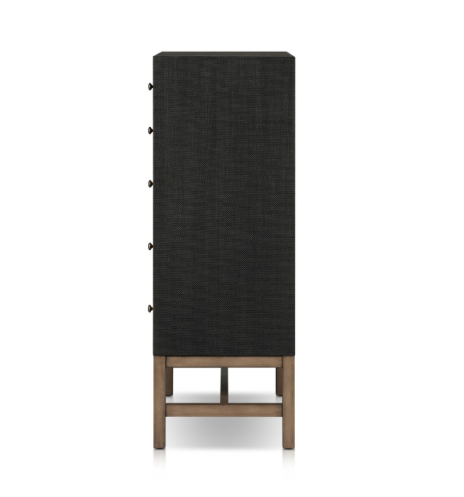 Bhari 34" Tall Dresser- Black Raffia