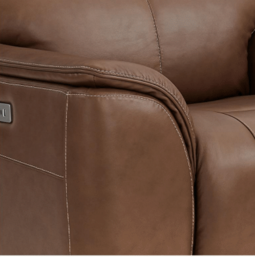 Horace 110” x 108” Top Grain Leather Power Motion Reclining 5 Seat Sectional - Brompton Brown