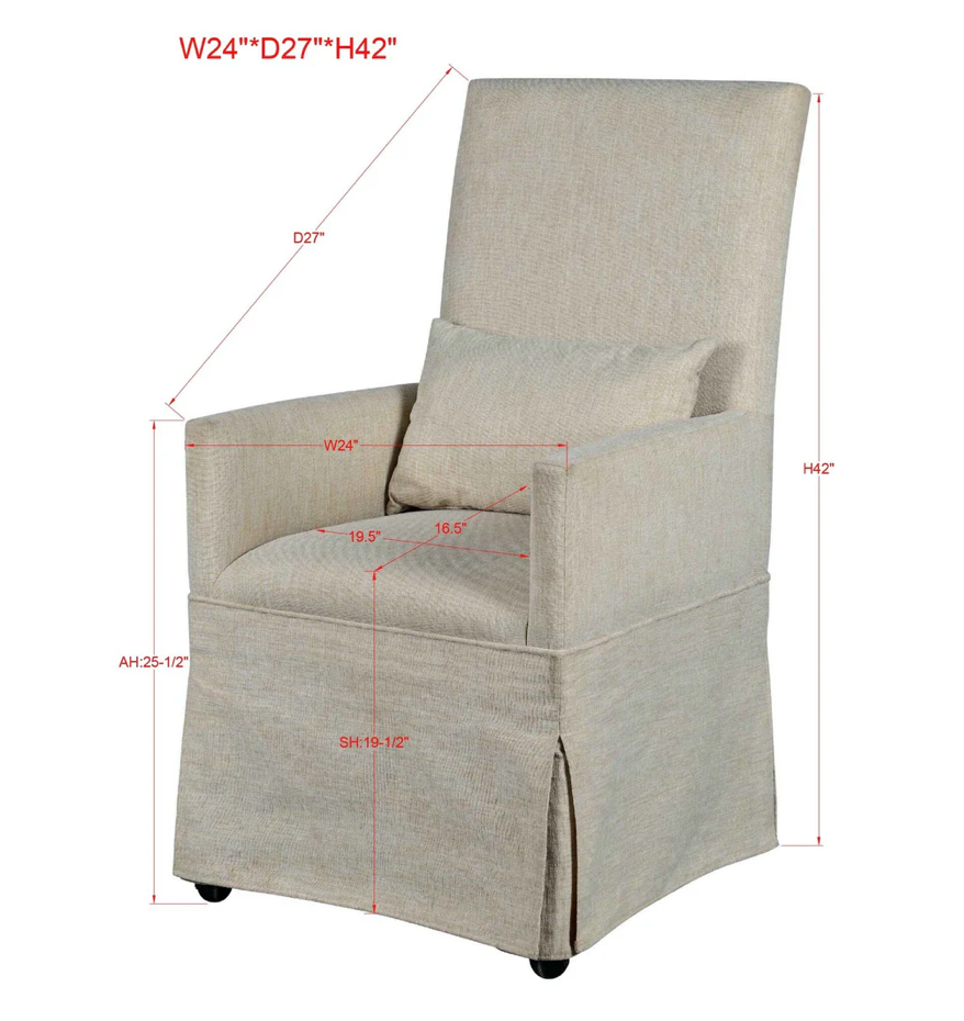 Mandy Slipcovered Arm Chair - French Linen