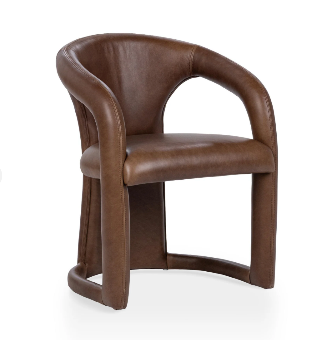 Astoria Top Grain Leather Dining Chair - Bison Brown