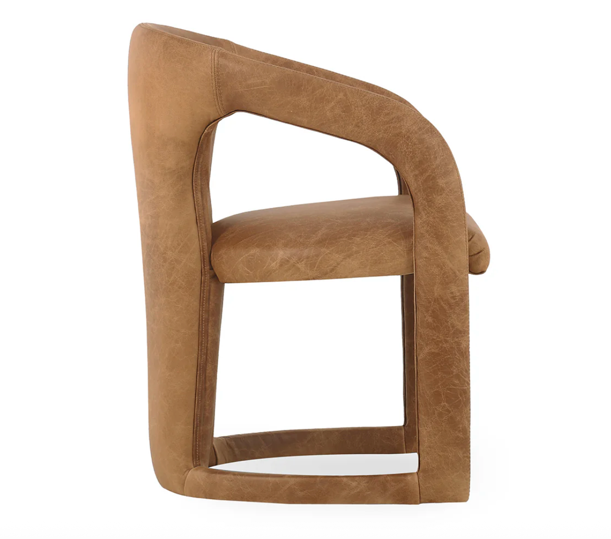 Astoria Top Grain Leather Dining Chair - Maple