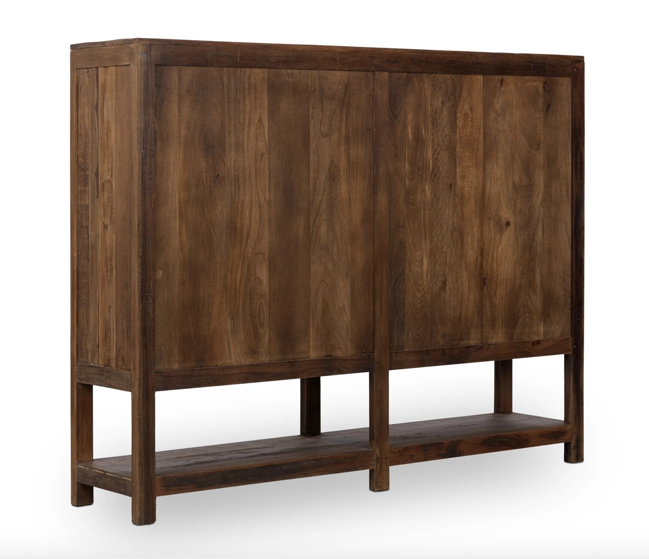 Burundi 72" Reclaimed Wood + Glass 4 Door Cabinet
