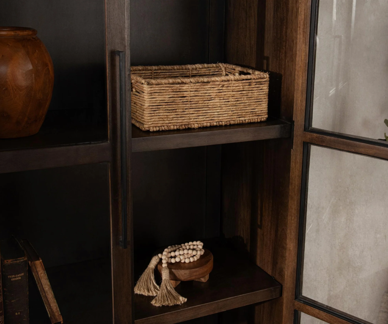 Ravvi 39" 2 Door Cabinet - Coffee + Iron