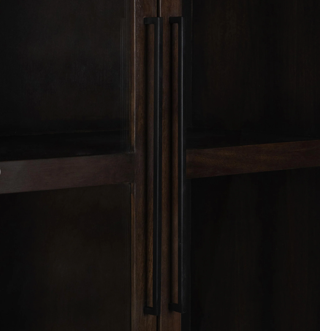 Ravvi 39" 2 Door Cabinet - Coffee + Iron