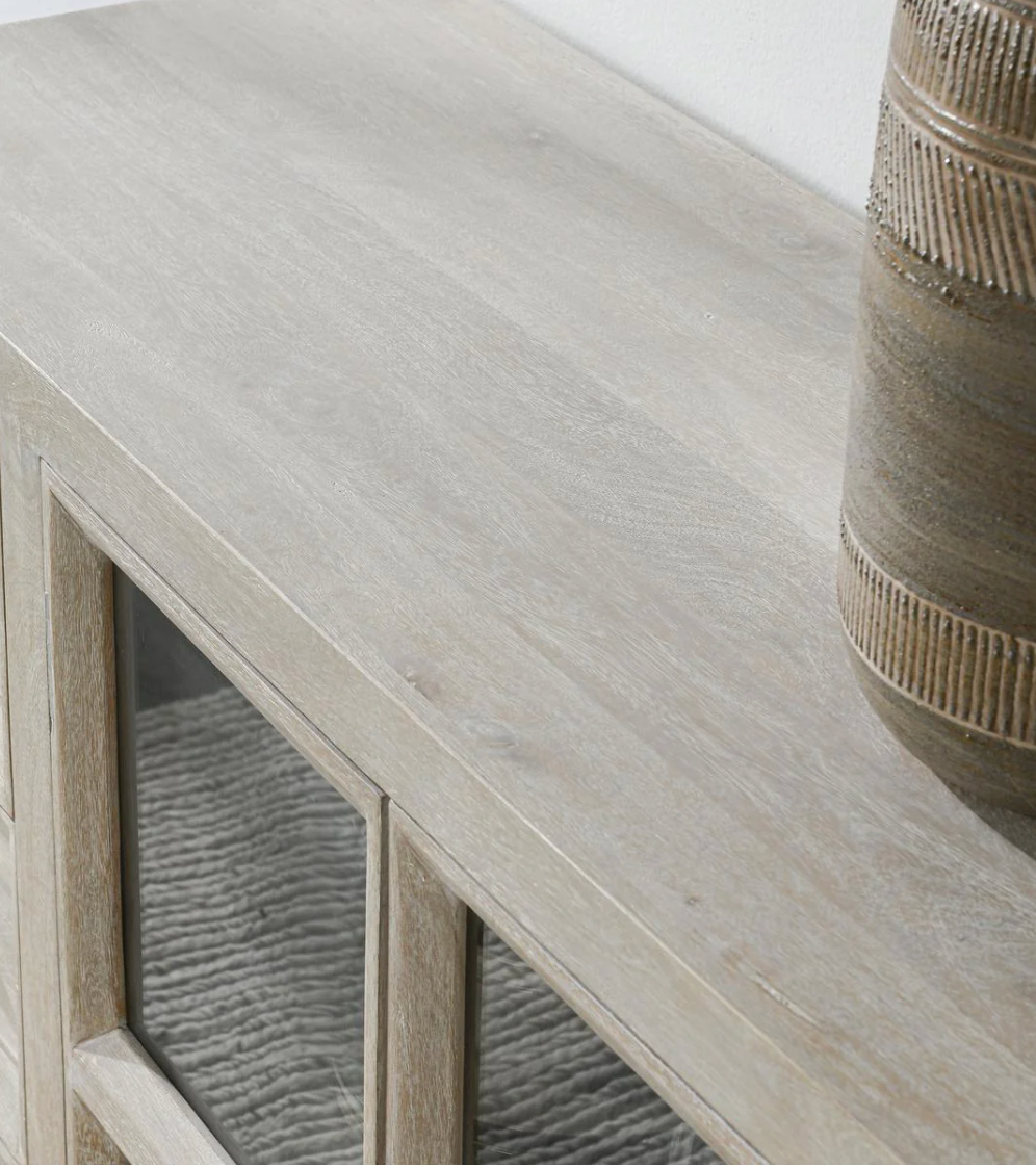 Dornan 50" 2 Door + 3 Drawer Cabinet - White Wash