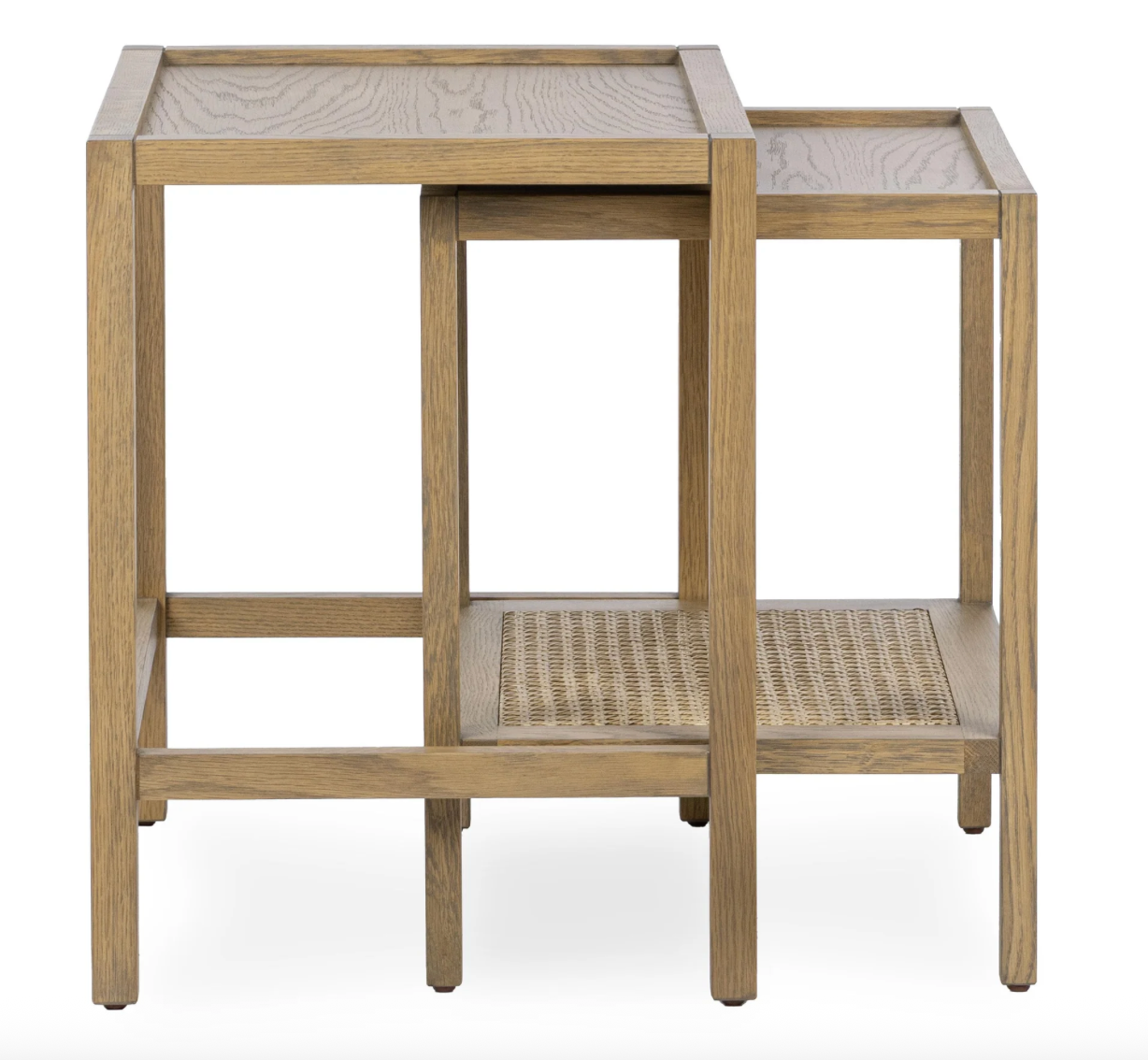 Dabney 22" Nesting End Tables - Oak + Cane