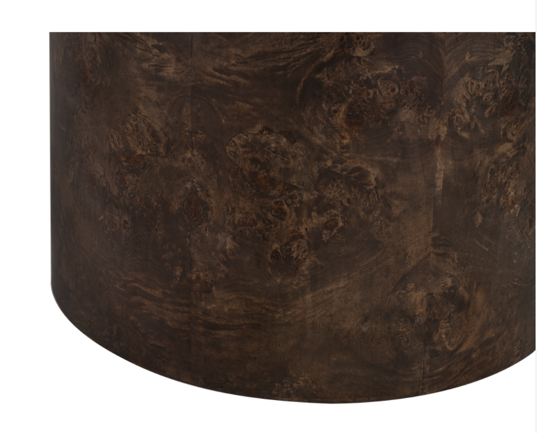 Cascade 18" End Table- Chocolate Burl