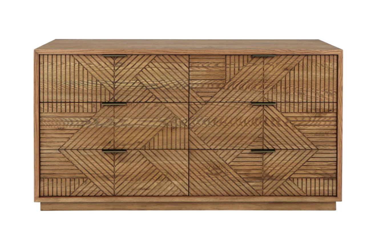 Santa Rosa 63" 6 Drawer Dresser- Oak