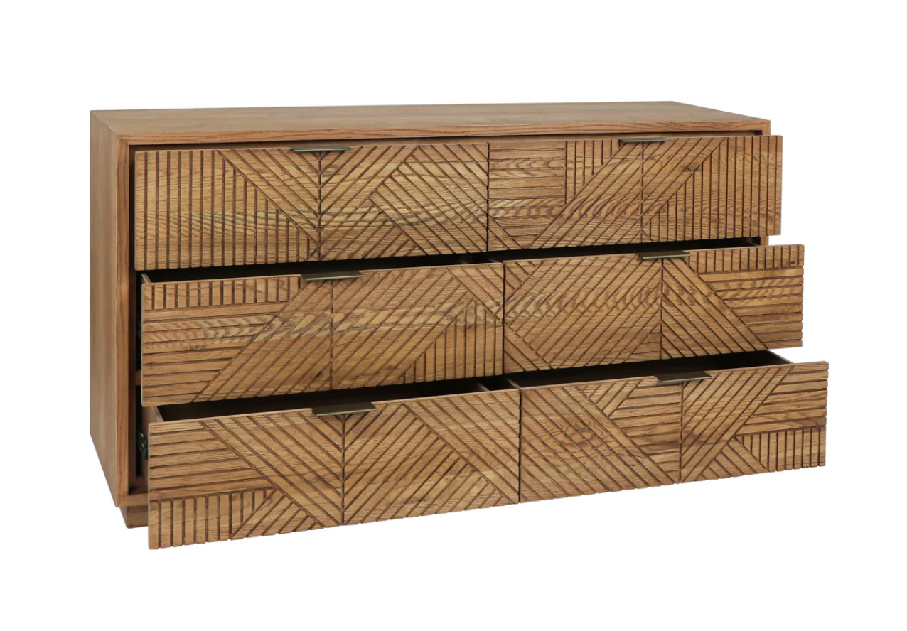 Santa Rosa 63" 6 Drawer Dresser- Oak
