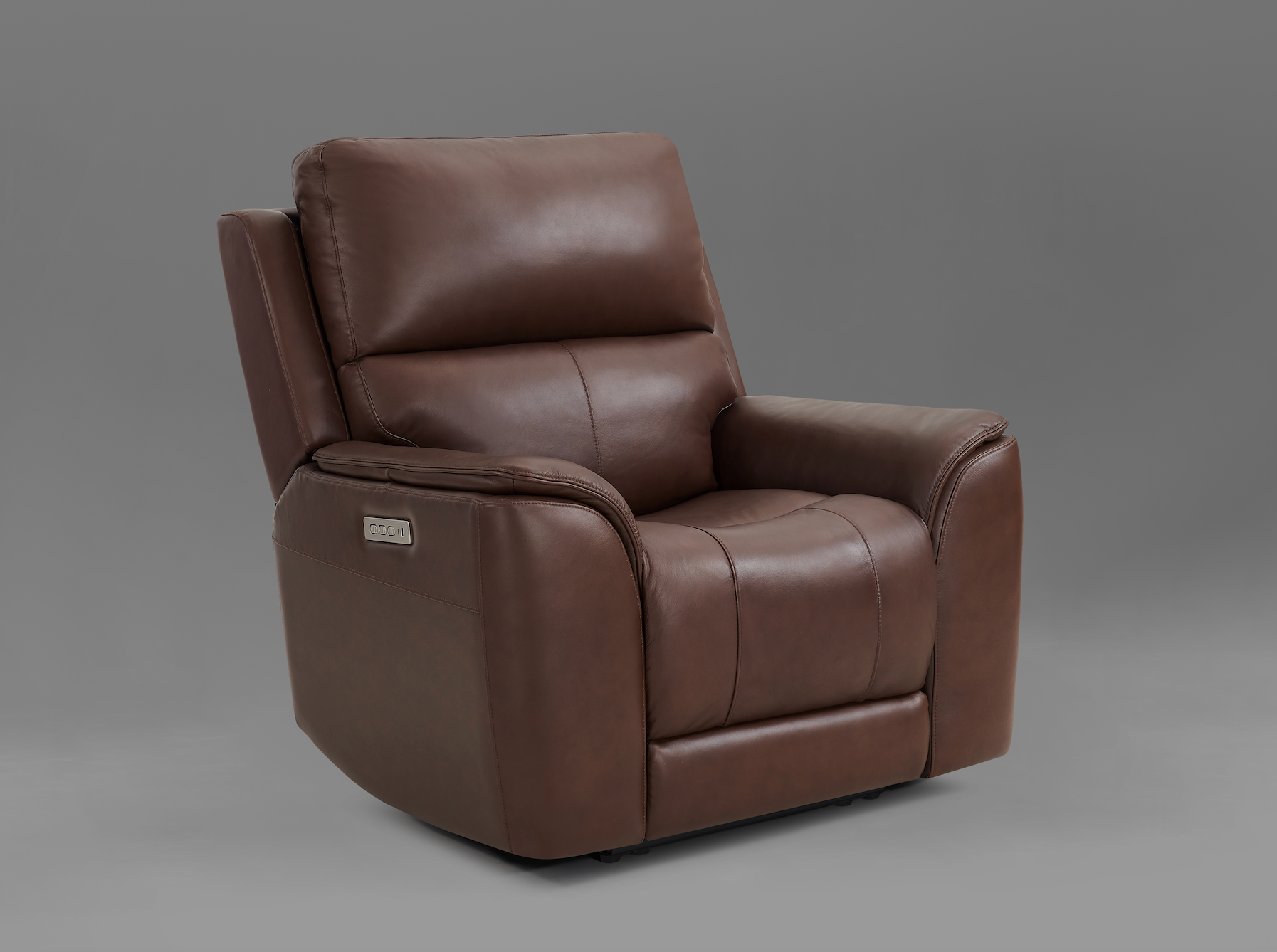 Horace 42" Top Grain Leather Power Motion Reclining Chair - Brompton Brown