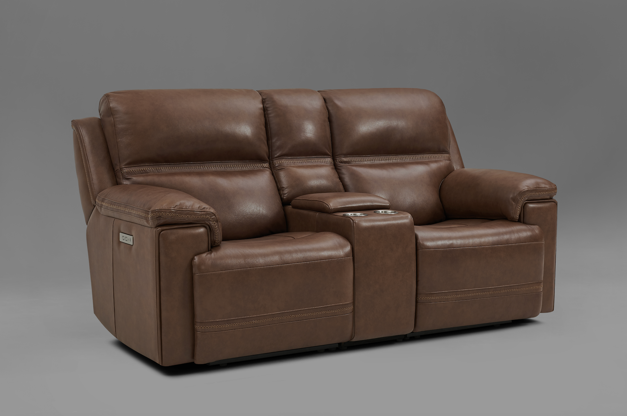 Christian 79" Top Grain Leather Power Motion Reclining Loveseat - Acorn