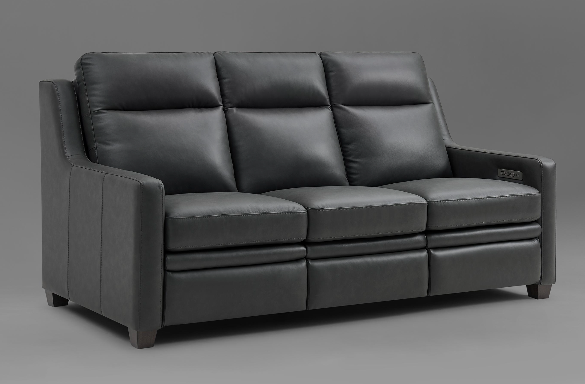 Fraser 77" Top Grain Power Motion Reclining Sofa - Graphite Gray