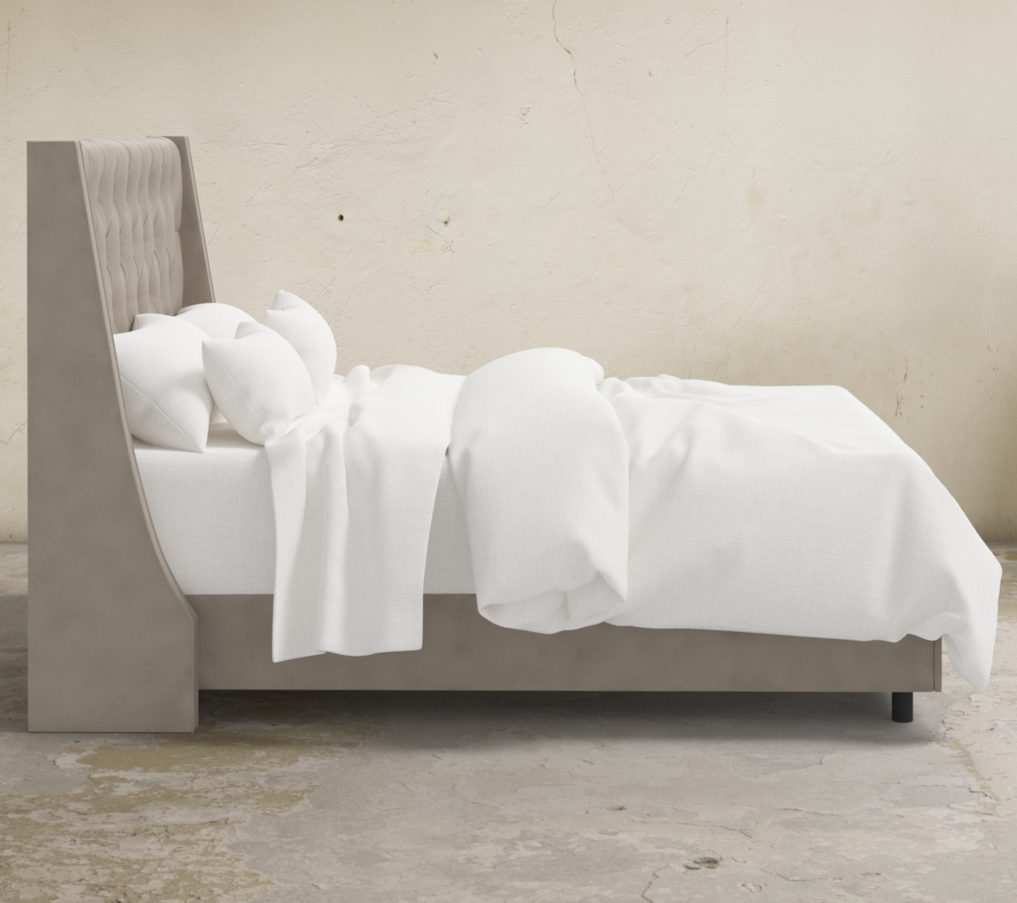 Londyn Tufted Customizable Wingback Bed