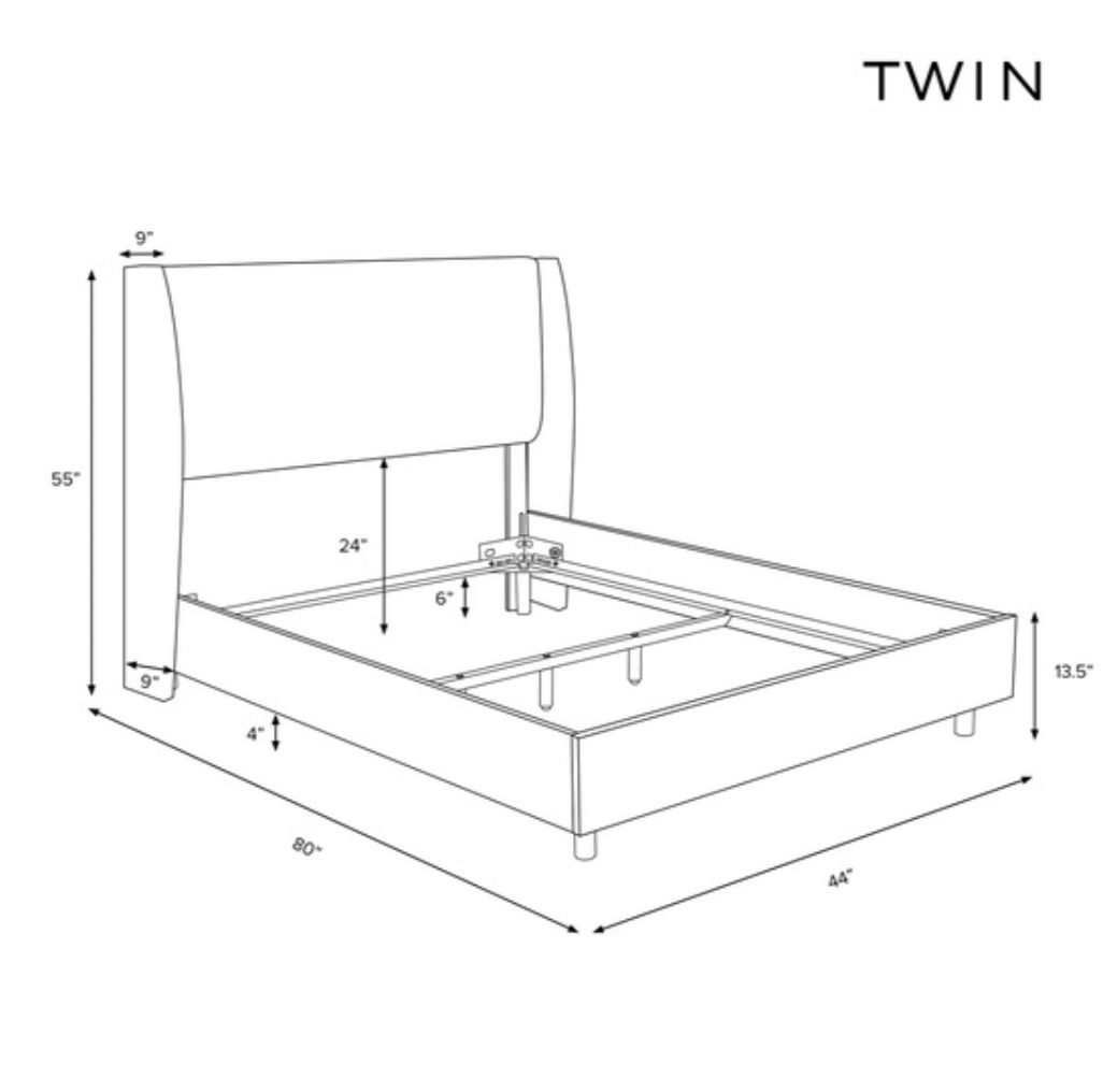 Pressley Tall Wingback Customizable Bed - Performance Ocean Blue