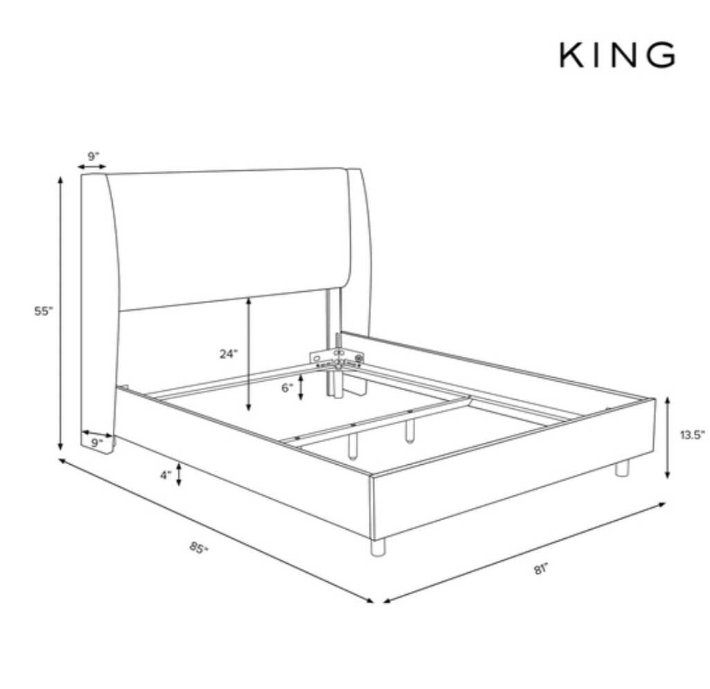 Pressley Tall Wingback Customizable Bed