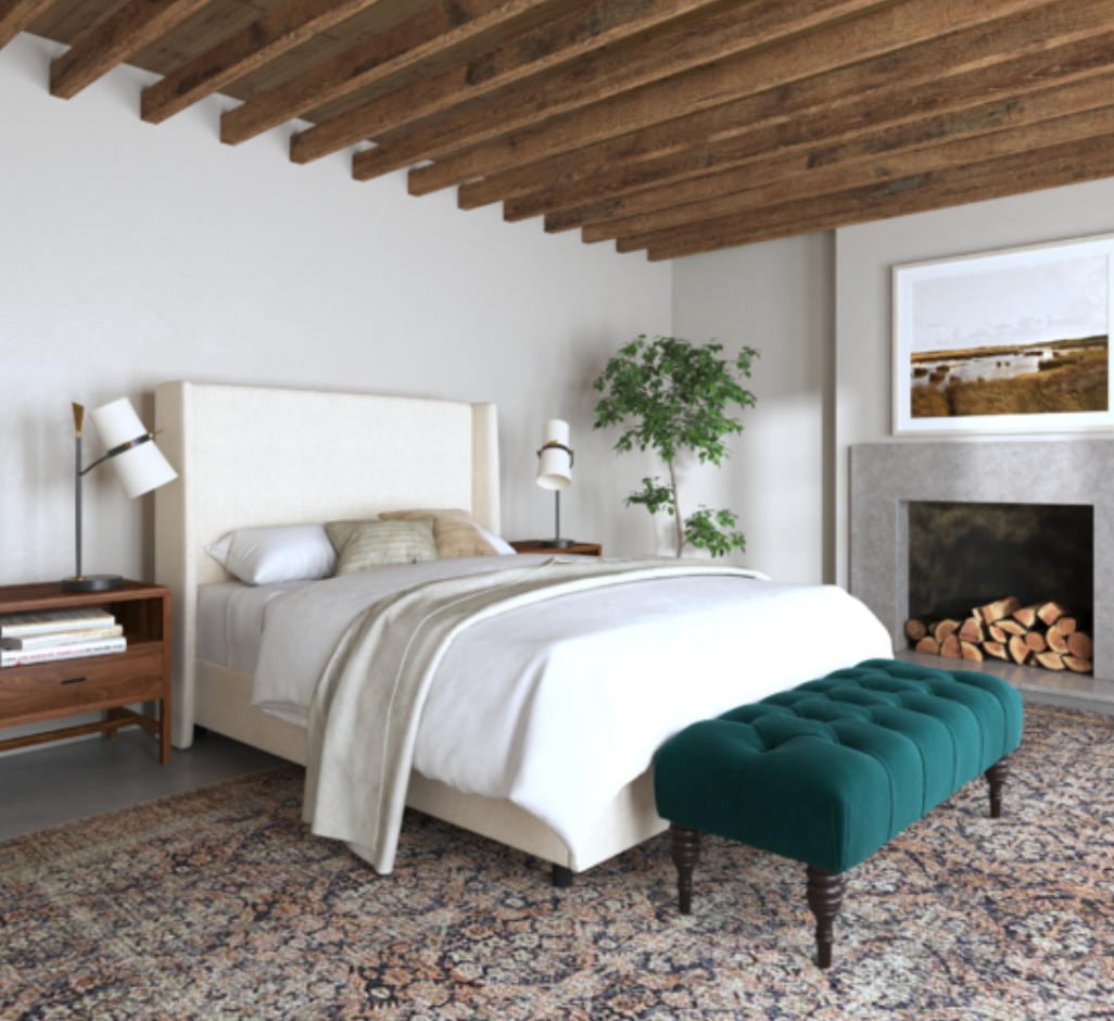 Pressley Tall Wingback Customizable Bed