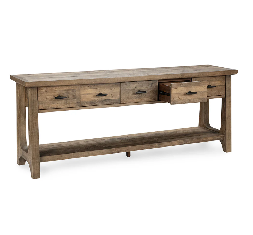 Montauk 82" 5 Drawer Console Table - Reclaimed Pine